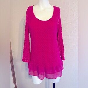 Hot Pink Valerie Stevens Long sleeve top size medium